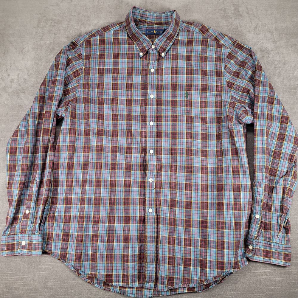 Ralph Lauren Plaid Button Down Long Sleeve Shirt Classic Fit Mens Size Xxl